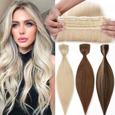 Thick One Piece 100 Real Clip In Remy Human Hair Extensions Weft 3/4 Full Head