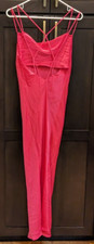 NWT Zara Long Pink Satin Dress Side-Slit Sleeveless Strappy - S