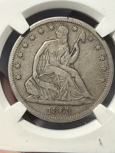 1863 S Seated Liberty Half Dollar VF Very Fine 30 NGC Certified