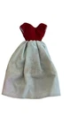 Vintage Authentic Barbie Fashion Boutique Dress Red Velvet Mint Green Bottom