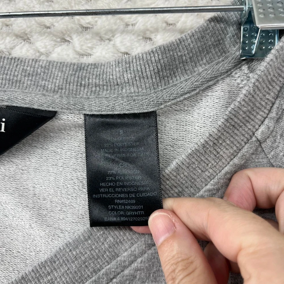 Norma Kamali Sudadera Vestido Cuello en V Bolsillo Manga Corta Gris S Foto 3 de 4