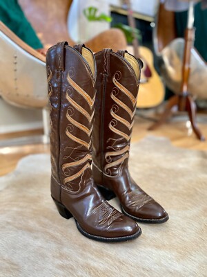 vintage tony lamaウエスタンブーツ ロングブーツ　ブラウン　9 ⭐️美品⭐️トニーラマウエスタンブーツロングブーツブラウンレザー