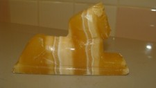 Vintage Marble Carved Egyptian Sphinx Figurine 4.7" tall x 0.9" x 2.8" tall