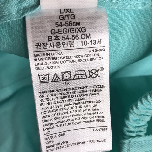 GAP kids logo baseball hat Size L Cotton Color Aqua Tide 2019 Great Condition - Picture 7 of 8