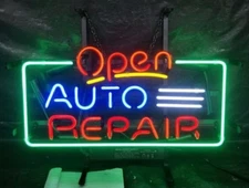 Open Auto Repair Neon Light Sign 20"x14" Lamp Glass Space Hanging Store Shop DL