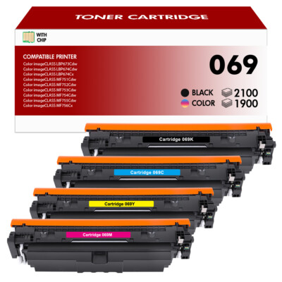 4PK 069 Color Toner Cartridge Compatible for Canon Imageclass MF753Cdw MF756Cx