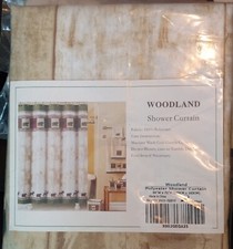 Rustic Bear Moose Shower Curtain Country Cabin Forest Animals Polyester 94"