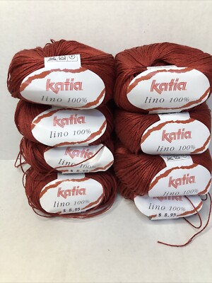 Lot Of 8 Balls Katia Lino 100% Linen 50g 264 Yds Each Color 20