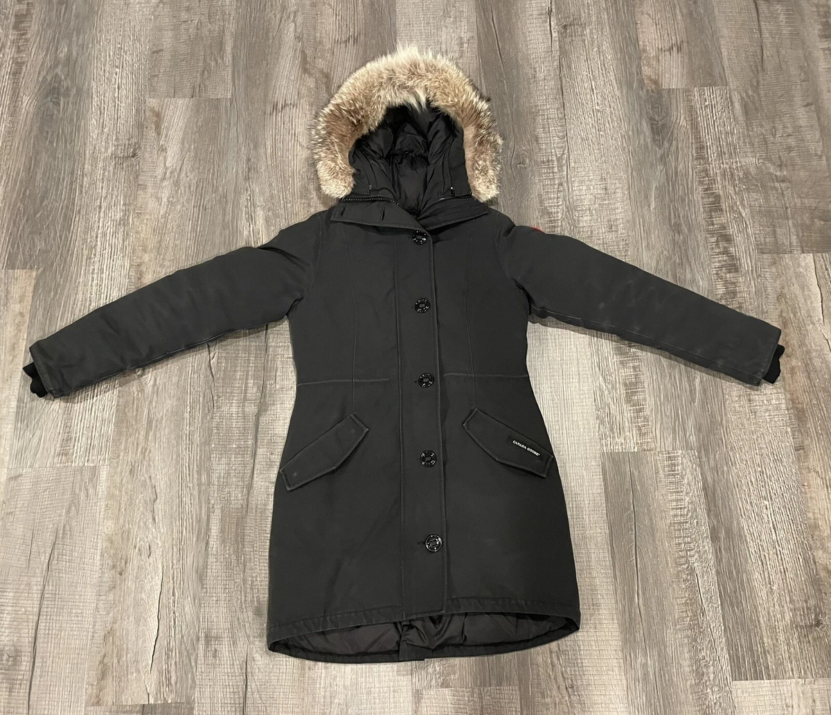 Canada Goose-SMALL-Black- Rossclair Parka Heritage #2580L W/Coyote Trim  Hood | eBay