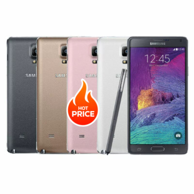 Android Samsung Galaxy Note 4 N910V Verizon Unlocked 32GB Smartphone Very Good