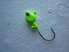 Garrett Outdoors Painted (glow in the dark) Minnow Heads green chart.  100ct.
