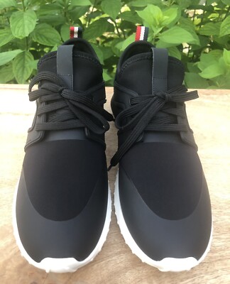 NEW! $595 ~ MONCLER EMILIA Women Neoprene/Leather Black