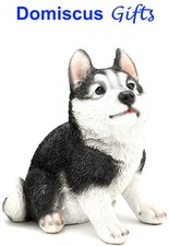 5 3/4" NEW Sitting Siberian HUSKY PUPPY Pet Dog COLLECTIBLE Figurine Home Decor