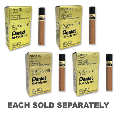 Pentel Hi Polymer Strong Flexible Lead Refill 0.5mm High Quality Box of 12