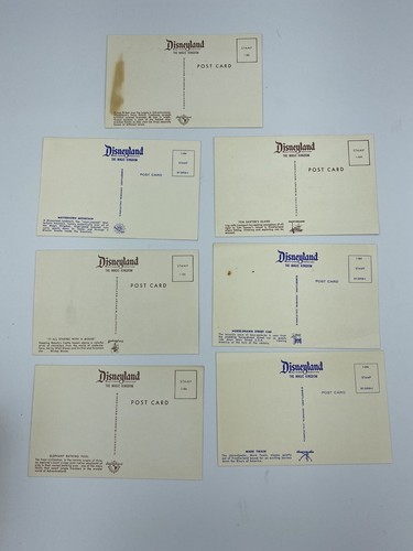 Lote de 7 postales vintage de Disney años 60 sin usar Tom Sawyer Elephant Pool - Imagen 2 de 2