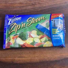 Ziploc Zip 'N Steam Medium Cooking Bag Microwave 10 Bags Discontinued