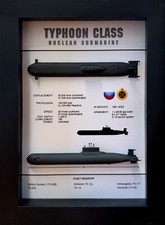 Typhoon Class Submarine Shadow Display Box, Akula Class, 6" x 8", Black