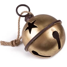 NEW 9" Jumbo Jingle Bell, Extra large Sleigh Bell Galvanized, Distressed Antique