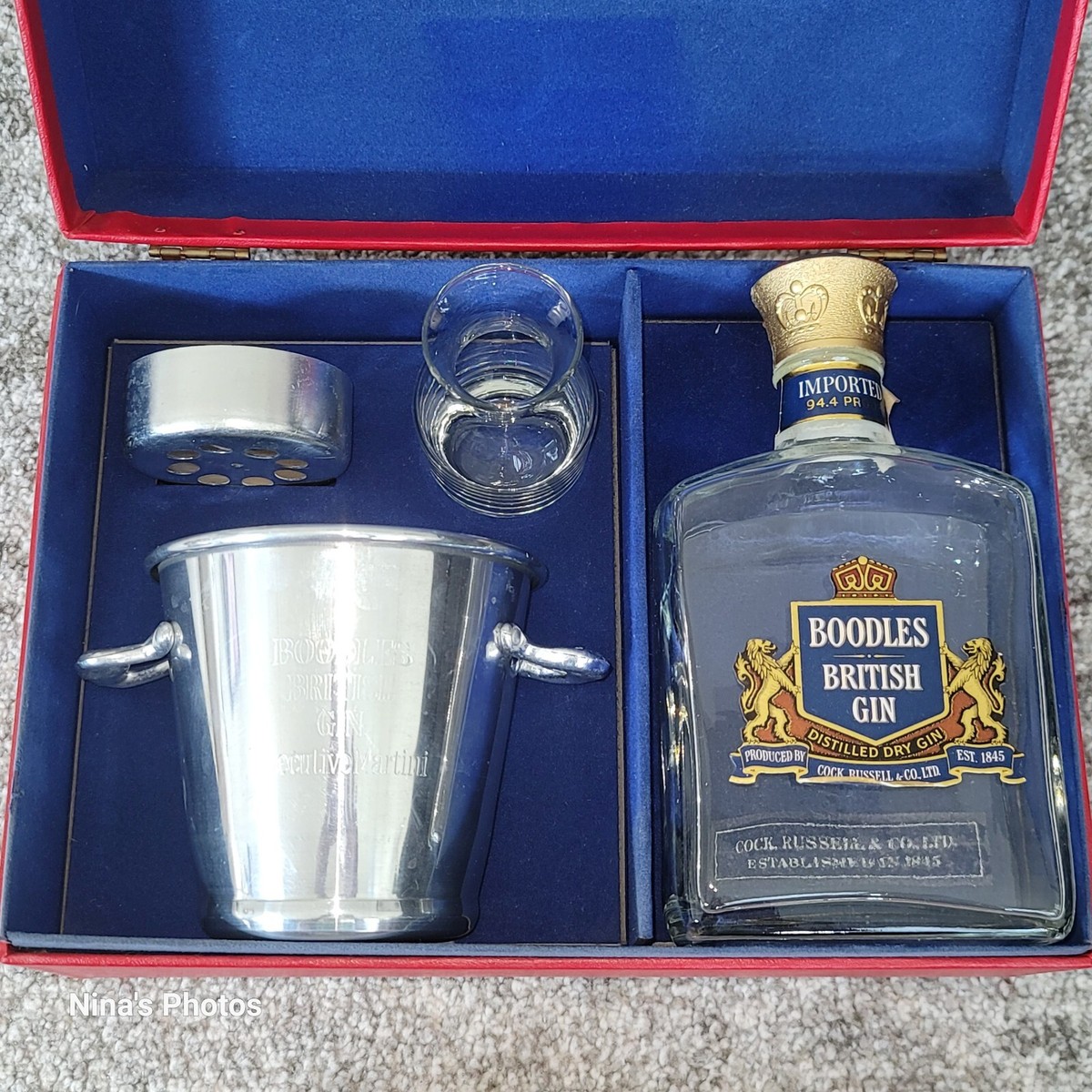 VTG 70's Boodles British Gin Box Set Executive Martini