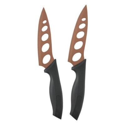 Copper Knife 2 pack, Stainless Steel Copper Coating Stays Sharp Forever