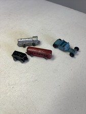 Vintage BARCLAY Train Lot Silver Locomotive Red Passenger Car Black Freight Set