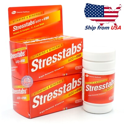 60 Tabs x 2 Stresstabs 600 + Iron Vitamin + Minerals High Potency Vitamins