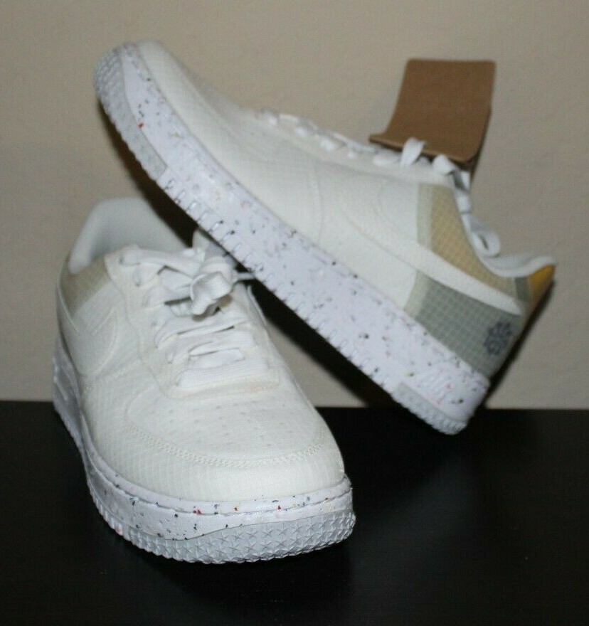 Nike Air Force 1 Crater AF1 White Orange Shoes Sz Mens 7 Wmns 8.5