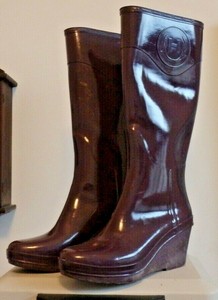 Hunter Deep Purple Tacón Alto Botas de Goma para Lluvia Botas De Agua 9  Buen Estado | eBay