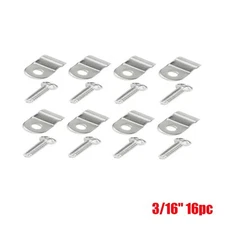 16pc 3/16" Brake Line Clamps Clips W/Screws Street Rod Rat Rod Hot Rod