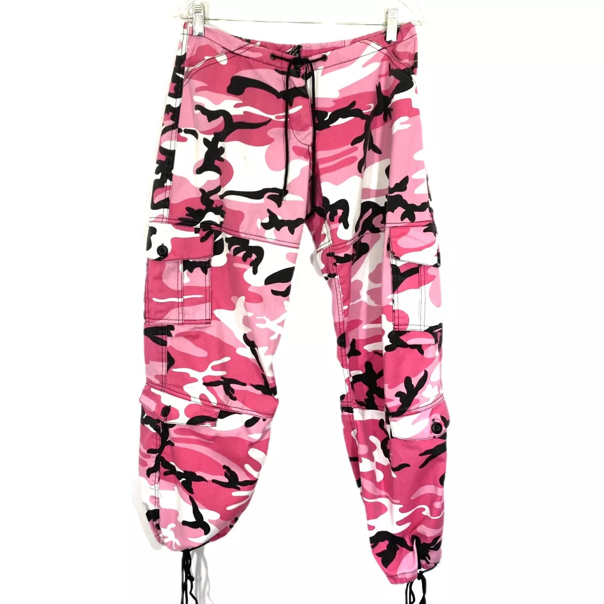 Women's Cargo Pants Drawstring Pink Camouflage Pants Army Pants ROTHCO size  xxs