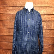 Tommy Hilfiger Mens Shirts L/S Blue White Plaids Checks Size XL Extra-Large