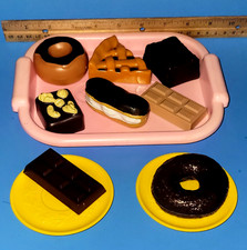 Fisher Price Fun Food Pretend Play Yummy Desserts Mixed Lot Of 8 W Tray Dishes