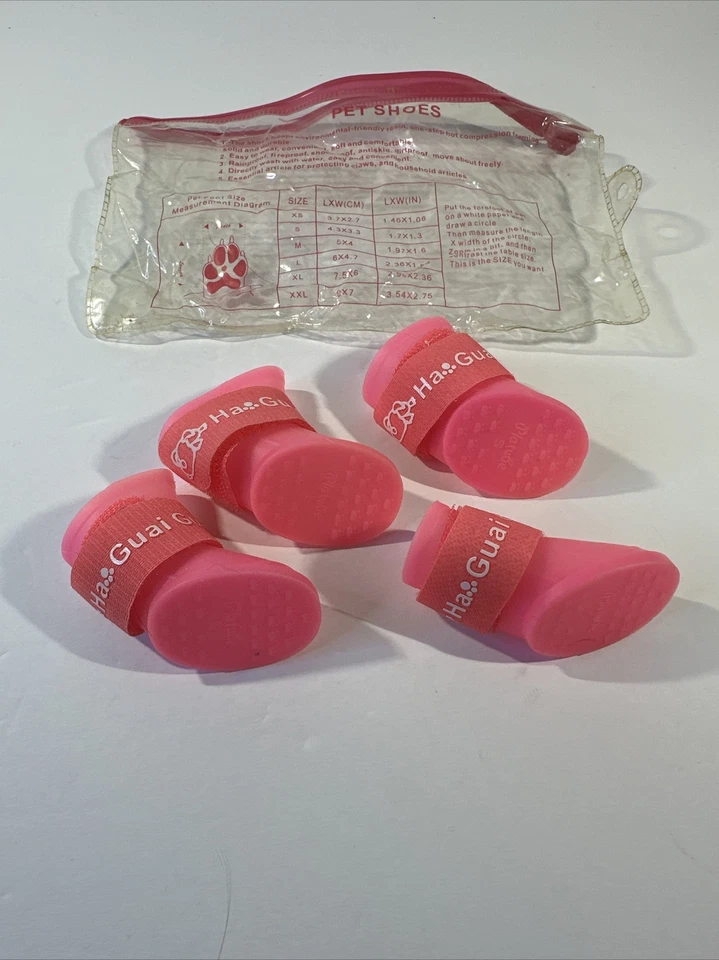 ROSA Impermeable Goma Antideslizante Perro PAWZ Botas Por Ha Guai Guai Talla Pequeña NUEVAS Foto 2 de 4