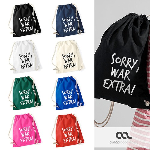 Turnbeutel mit Sprüchen "Sorry war extra" Hipster Beutel Tasche Jutebeutel