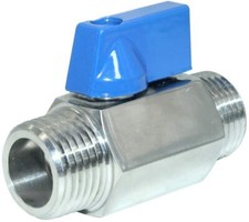 3/4" Mini Ball 316 Stainless Steel Male X Male NPT Thread Shut-Off Valve