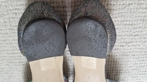 J. Crew Sloan Glitter D'Orsay Flats with mini bow - Silver Metallic - Size 6 - Picture 8 of 11