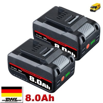 2 Pack 8,0Ah Ersatzakku Für Einhell Akku 18V Power X-Change PXC Lithium Batterie