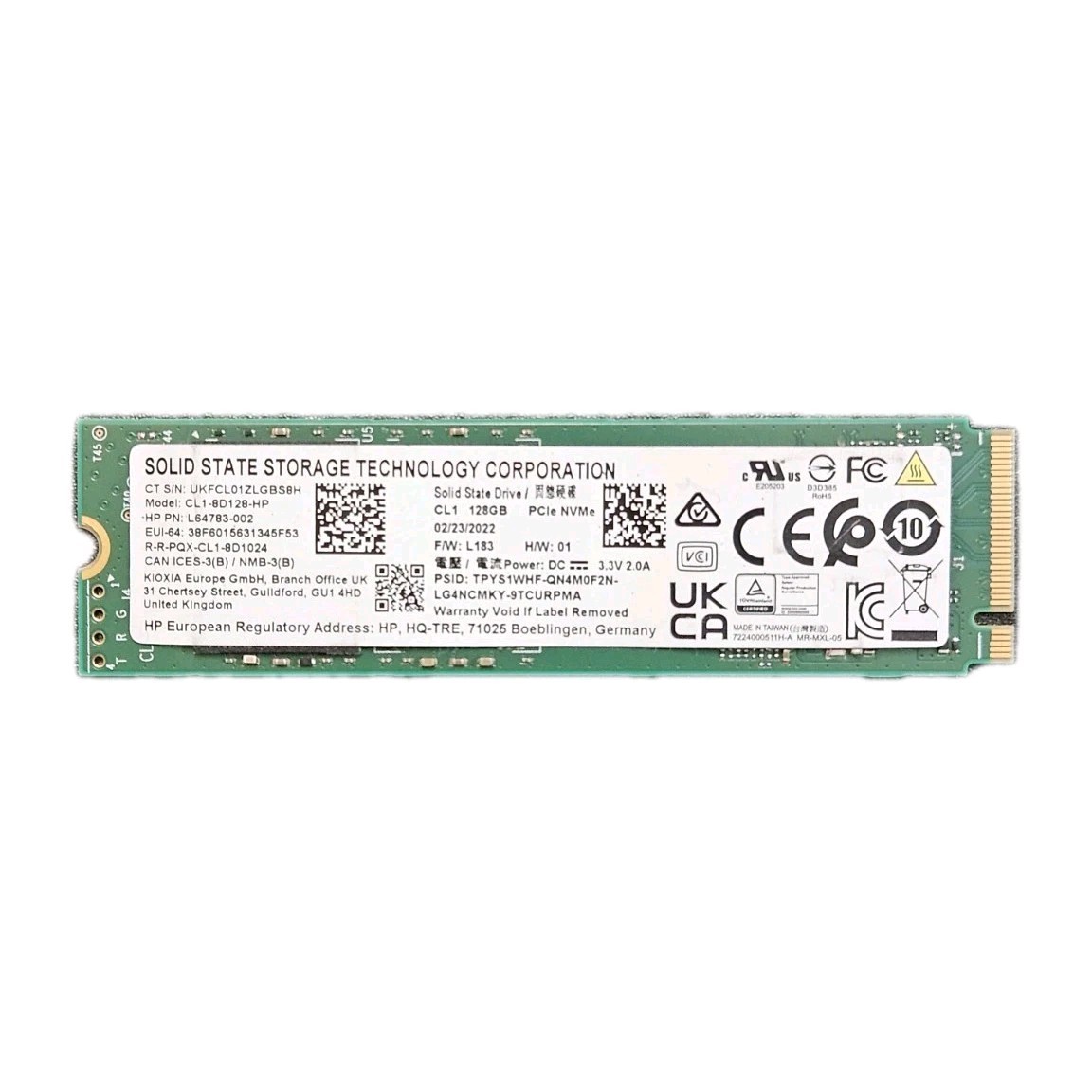 HP 128GB PCIe Gen 3x4 NVMe SSD