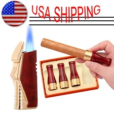 Galiner Cigar Pipe Holder Pure Copper Resin 4 Sizes Nozzle Mouthpiece Lighter
