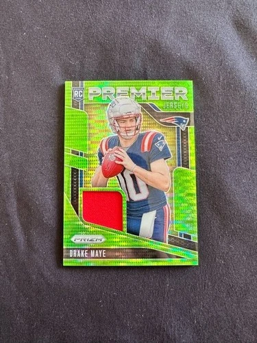 2024 Panini Prizm - Premier Jerseys Drake Maye #PJ-DME Neon Green Pulsar Rookie