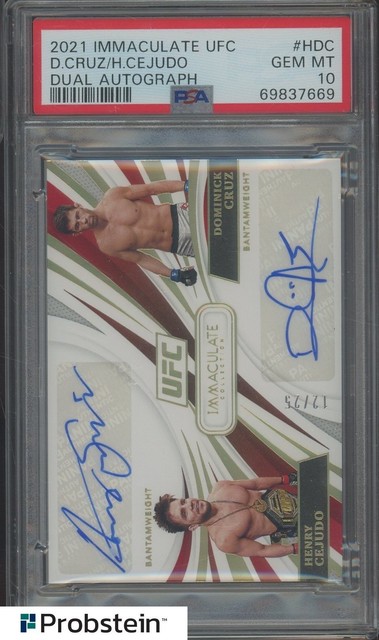 2021 Panini Immaculate UFC Henry Cejudo Dominick Cruz Dual AUTO /25 PSA 10