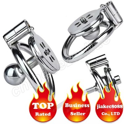 Sissy Flat Chastity Cage Removable Solid BallGame StainlessSteel Cage Man