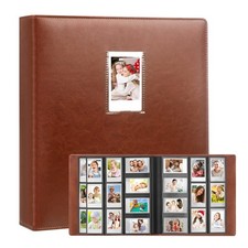 640 Pockets Photo Album for Fujifilm Instax Mini, Polaroid & 2x3" Prints - Brown