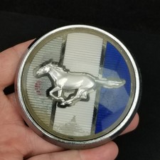 Vintage Ford Mustang Plastic Emblem Badge 3-14 Reflective Red White Blue Vintage Ford Mustang Plastic Emblem Badge 3-14 Reflective Red White Blue