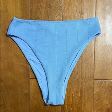 Aerie Light Blue Cheeky Ribbed Bikini Bottoms Size M Swim Resort Beach