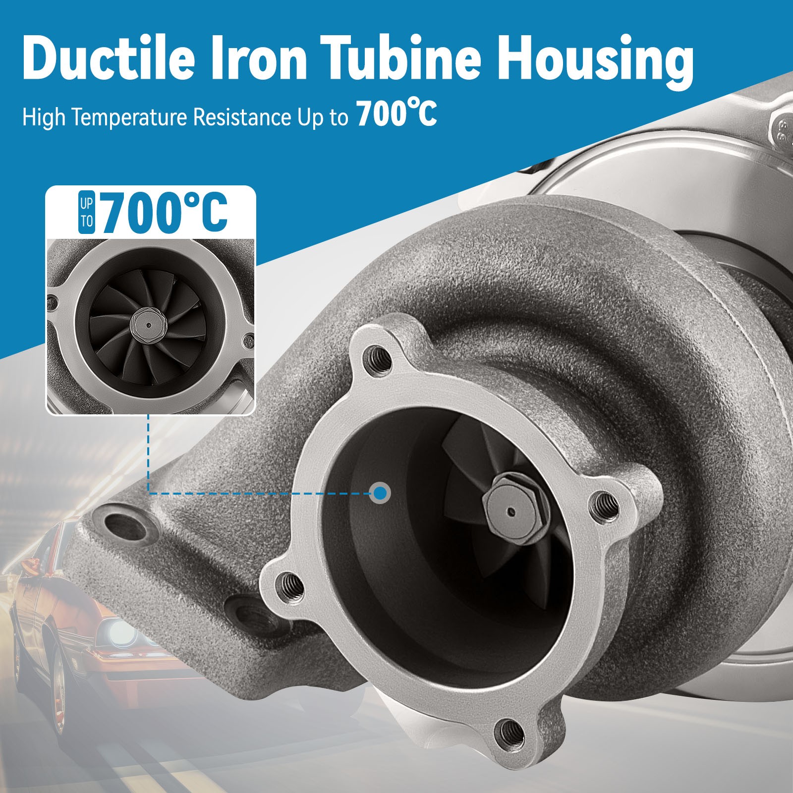 Turbo for Ford GT3582 A/R.7 400-600HP Turbocharger T3 Flange 4-Bolt Turbolader