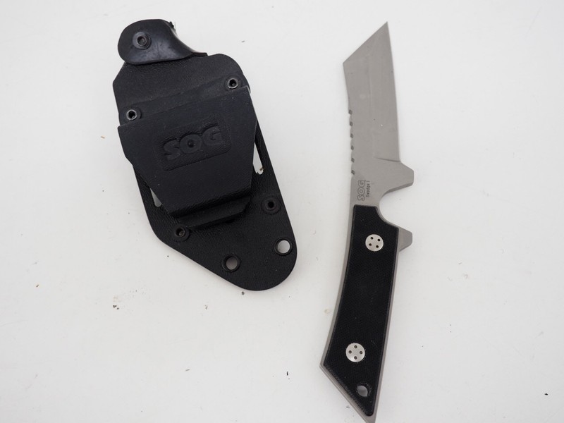 New! SOG Swedge I Combat Knife 3.7" Fixed Besh Wedge Blade w/ Sheath