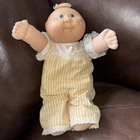 VTG Cabbage Patch Kids Doll Green Eyes Blonde Hair Dimple Preemie CPK Clothes