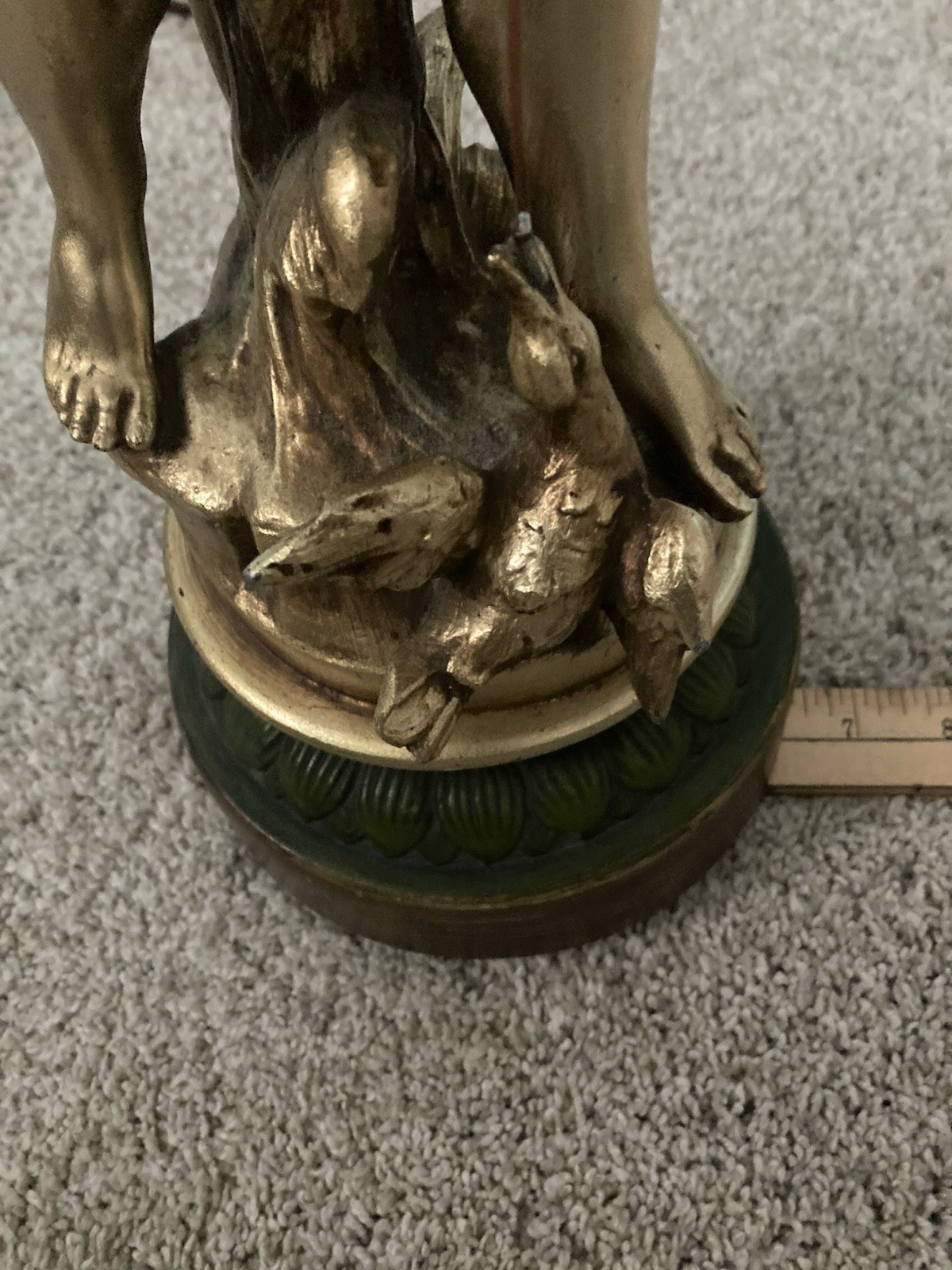 L F Moreau Boy With Fishing Pole - “The Duck Fisherman” 3-way Lamp - Nice Cond.