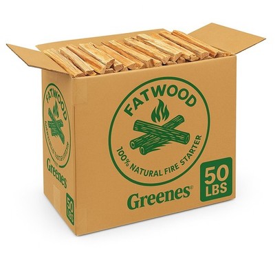 Greenes Fence Fatwood Fire Starter   50 lb Box, 100% Natural Resin Pine Kindling